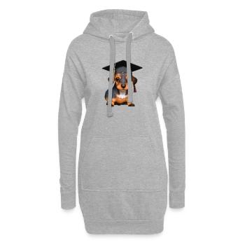Baccalauréat Certificat de fin d’études pour chiens teckels - Sweat-shirt à capuche long Femme - gris chiné - Devant