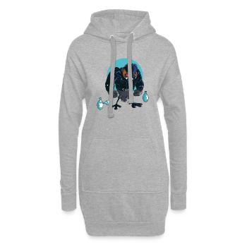 GrebeCastagneux - Version ohne Text - Hoodie-Kleid - Grau meliert - Vorne