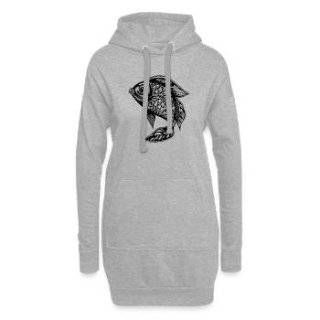 Pêche au poisson Pêche en mer - Sweat-shirt à capuche long Femme - gris chiné - Devant
