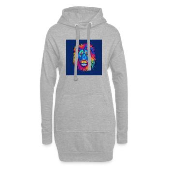 Pride of Colors: un imprimé coloré d’art du lion - Sweat-shirt à capuche long Femme - gris chiné - Devant