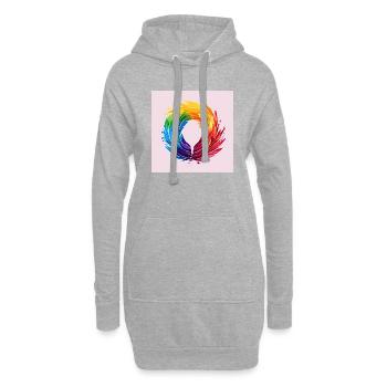 Royauté à plumes: Imprimé coloré LGTBQ + Crown Art - Sweat-shirt à capuche long Femme - gris chiné - Devant