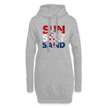Été surf croatie plage paradis hrvatska party - Sweat-shirt à capuche long Femme - gris chiné - Devant