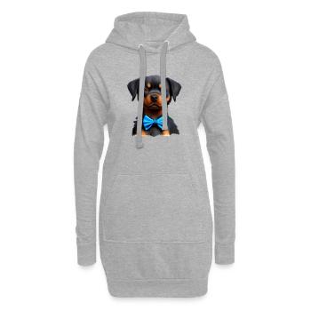 Rottweiler Chien Chiot Chiens Rottweiler Chiot - Sweat-shirt à capuche long Femme - gris chiné - Devant