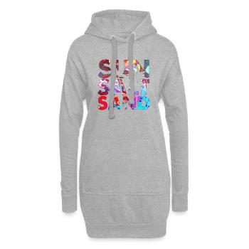 Été surf croatie plage paradis hrvatska party - Sweat-shirt à capuche long Femme - gris chiné - Devant