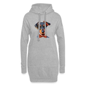 Doberman Doberman chiot chien Doberman dresseur - Sweat-shirt à capuche long Femme - gris chiné - Devant