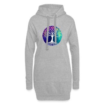 Meditation Baum des Lebens Lebensbaum Yoga - Hoodie-Kleid - Grau meliert - Vorne