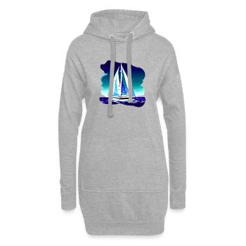 voilier voilier voilier voilier voilier voilier - Sweat-shirt à capuche long Femme - gris chiné - Devant
