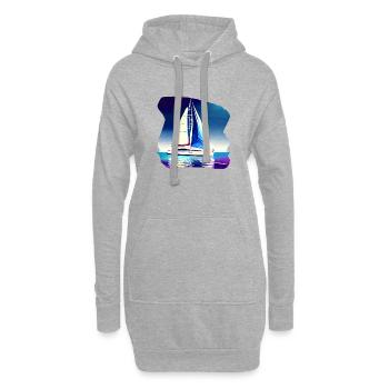 Segler Segelschiff Segeln Segelsport Segelboot - Hoodie-Kleid - Grau meliert - Vorne