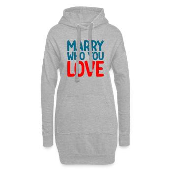 Marry Who You Love - Hoodie-Kleid - Grau meliert - Vorne