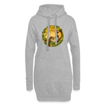 Faultier Mama &; Baby - Hoodie-Kleid - Grau meliert - Vorne