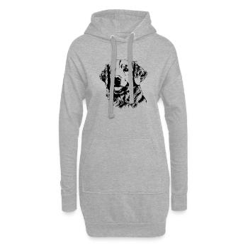 Golden retriever - Sweat-shirt à capuche long Femme - gris chiné - Devant