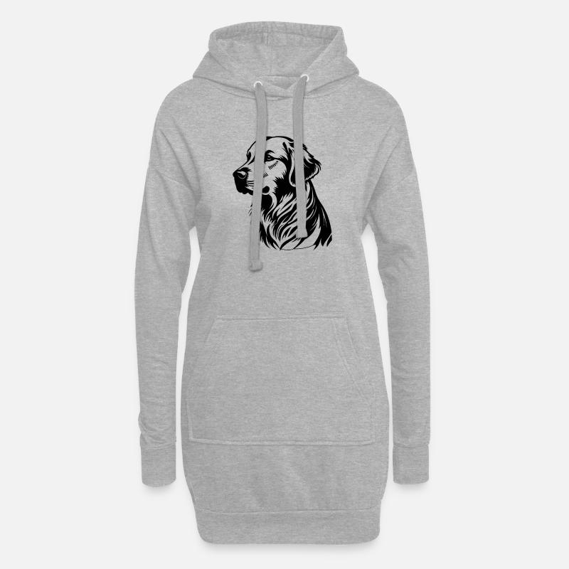 Golden Retriever - Hoodie-Kleid - Grau meliert