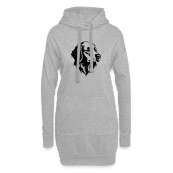 Golden retriever - Sweat-shirt à capuche long Femme - gris chiné - Devant