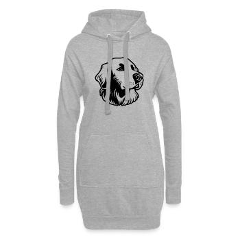 Golden retriever - Sweat-shirt à capuche long Femme - gris chiné - Devant