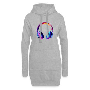 Casque Écouter de la musique Musicien chantant Gamer Singer - Sweat-shirt à capuche long Femme - gris chiné - Devant