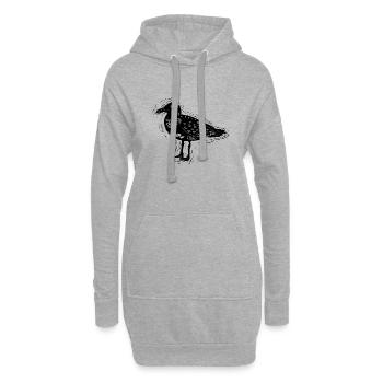 Style d’impression Seagull block. Noir - Sweat-shirt à capuche long Femme - gris chiné - Devant