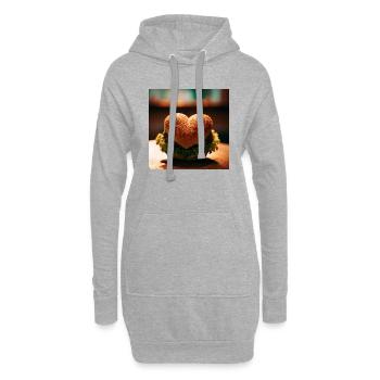 Liebe geht durch den Magen - Hoodie-Kleid - Grau meliert - Vorne