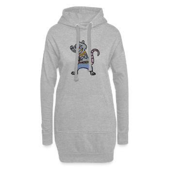 Ratte, rat, rats, Gangster, Bandit, ghetto - Hoodie-Kleid - Grau meliert - Vorne