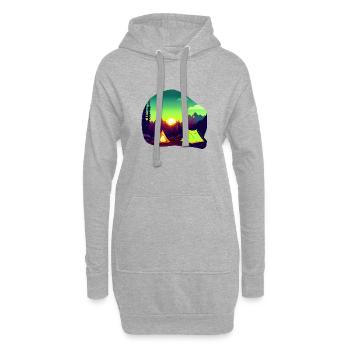 Camping Gift Caravan Camp Camping Camper Camping-car - Sweat-shirt à capuche long Femme - gris chiné - Devant