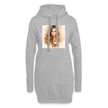 Coffee Bliss: Schönes braunes Aquarell eines - Hoodie-Kleid - Grau meliert - Vorne