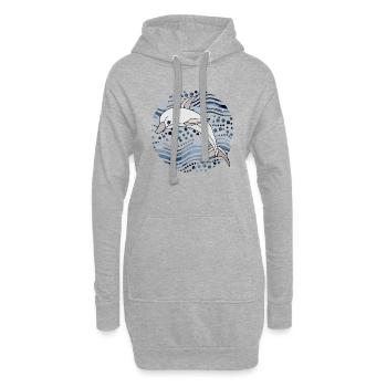 Delfin - Hoodie-Kleid - Grau meliert - Vorne