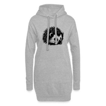 Igel Wald Stachelig Tier - Hoodie-Kleid - Grau meliert - Vorne