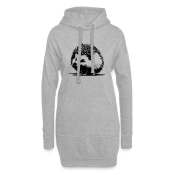 Igel Wald Stachelig Tier - Hoodie-Kleid - Grau meliert - Vorne