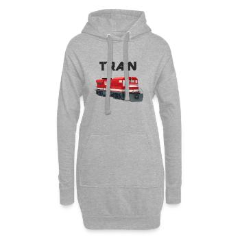 Train, Train, Locomotive - Sweat-shirt à capuche long Femme - gris chiné - Devant