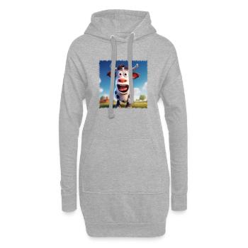 Verrückte Kuh - Hoodie-Kleid - Grau meliert - Vorne