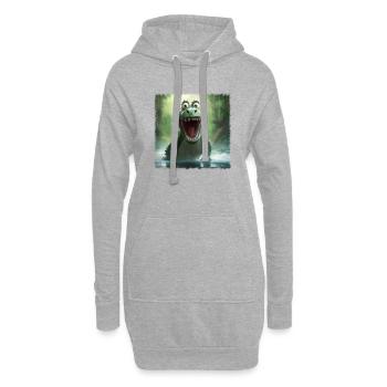 Croco fou - Sweat-shirt à capuche long Femme - gris chiné - Devant