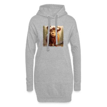 Jeunes bisons - Sweat-shirt à capuche long Femme - gris chiné - Devant