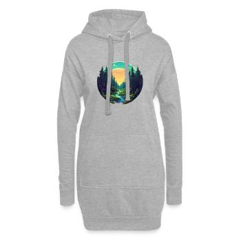 Surreale Wald Landschaft bei Nacht - Hoodie-Kleid - Grau meliert - Vorne
