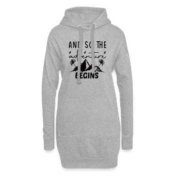 And so the Adventure begins - Hoodie-Kleid - Grau meliert - Vorne