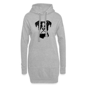 Races de chiens boxers - Sweat-shirt à capuche long Femme - gris chiné - Devant