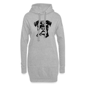 Races de chiens boxers - Sweat-shirt à capuche long Femme - gris chiné - Devant