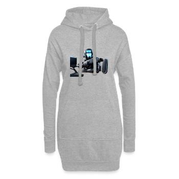 Roboter Gamer - Hoodie-Kleid - Grau meliert - Vorne