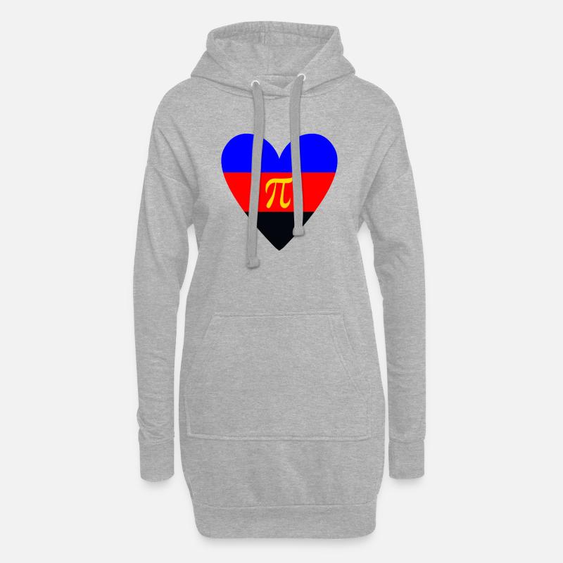 Polyamorie PrideLove - Hoodie-Kleid - Grau meliert
