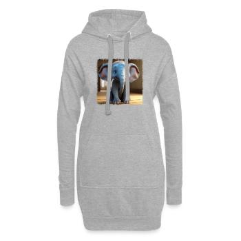 Kleiner süßer Elefant - Hoodie-Kleid - Grau meliert - Vorne