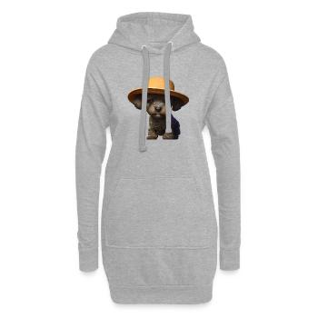 Pudel Hundewelpe Hundehalter Pudelwelpe Hundeliebe - Hoodie-Kleid - Grau meliert - Vorne