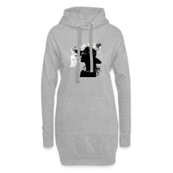 Fumer du Faru - Sweat-shirt à capuche long Femme - gris chiné - Devant