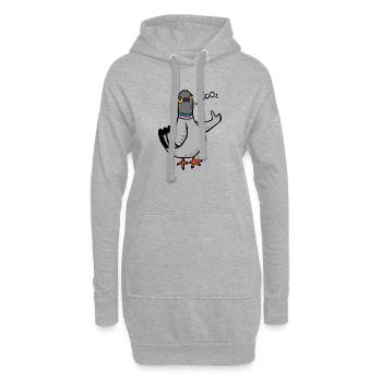 Gurren / Coole Taube - Hoodie-Kleid - Grau meliert - Vorne