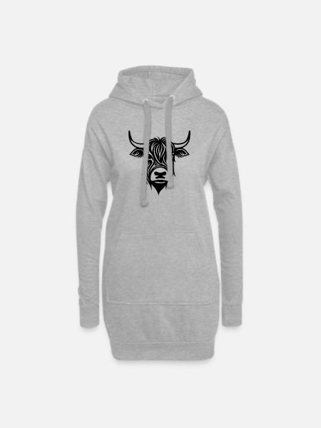 Scottish Highland cow - Hoodie Dress - heather grey