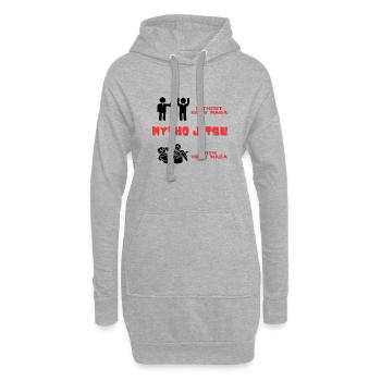 WITH OR WITHOUT KRAV MAGA - Sweat-shirt à capuche long Femme - gris chiné - Devant
