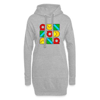 Modèle MODA 050623 3 - Sweat-shirt à capuche long Femme - gris chiné - Devant