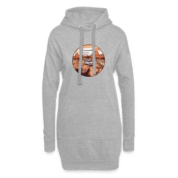 Roadtrip à travers le désert: voiture dans le désert - Sweat-shirt à capuche long Femme - gris chiné - Devant
