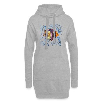 Fisch - Hoodie-Kleid - Grau meliert - Vorne