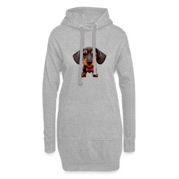 Dachshund Hunde mit Anzug Dackelwelpe Hund - Hoodie-Kleid - Grau meliert - Vorne