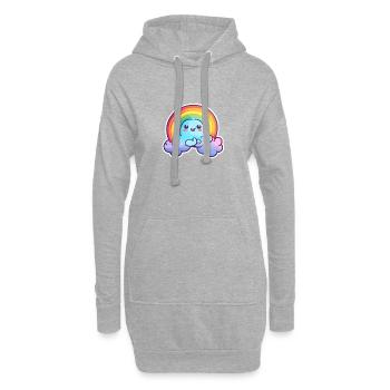 Joyeux arc-en-ciel - Sweat-shirt à capuche long Femme - gris chiné - Devant