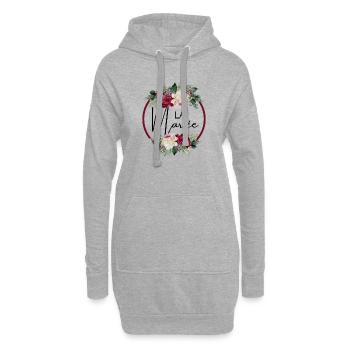 la mariée floral - Sweat-shirt à capuche long Femme - gris chiné - Devant
