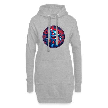 Böser Roboter Serie 02 - Hoodie-Kleid - Grau meliert - Vorne